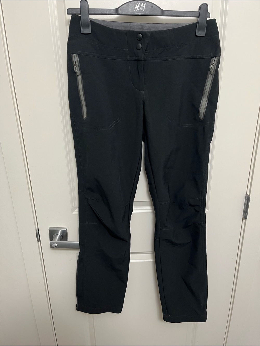 MEC Women's Black Fleece-Lined Trail Pants - Size 8